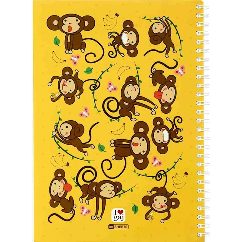 دفتر سیمی 80 برگ گاجکو طرح میمون