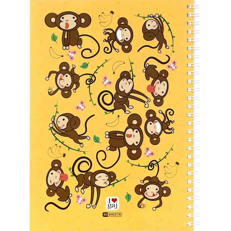 دفتر سیمی 40 برگ گاجکو طرح میمون